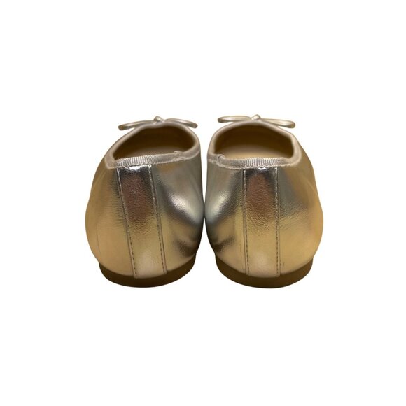 Nine West Women’s Silver Metallic Bow Accent Tootsy 3 Ballet Flats Size 7.5 - Picture 7 of 9